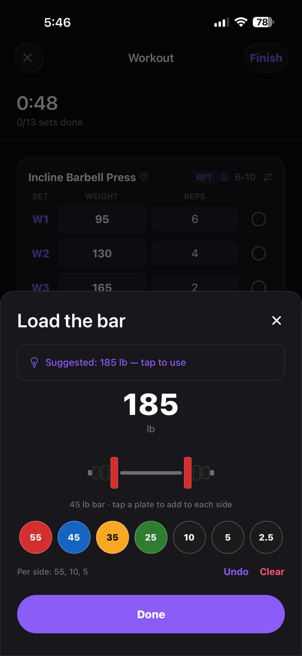 Mythikos Fitness workout logger
